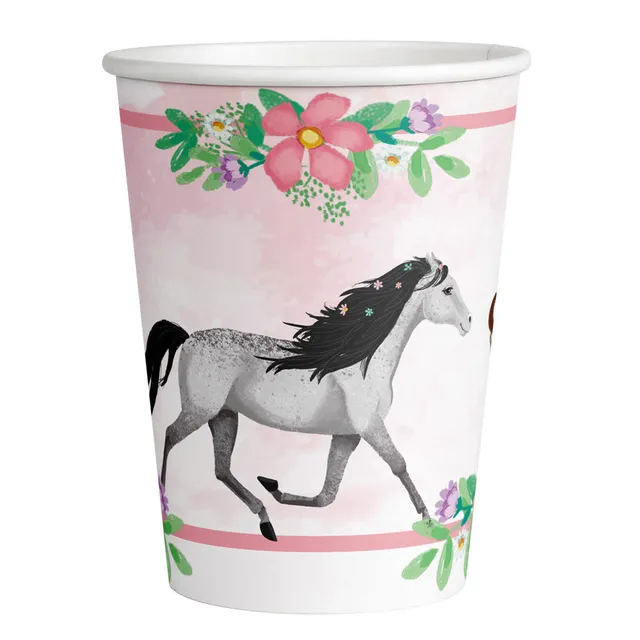 amscan-beautiful-horses-trinkbecher-rosa-8x250-ml image 1