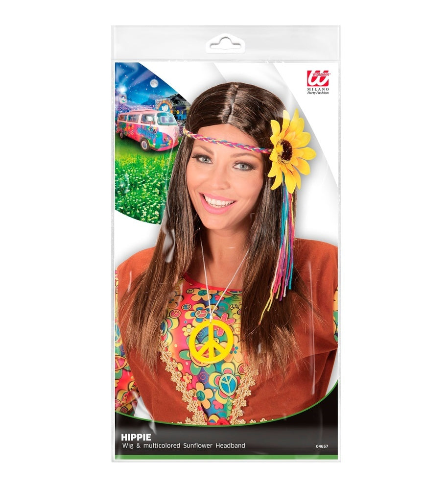 das-kost-mland-hippie-girl-per-cke-braun-blumen-stirnband-70er image 3