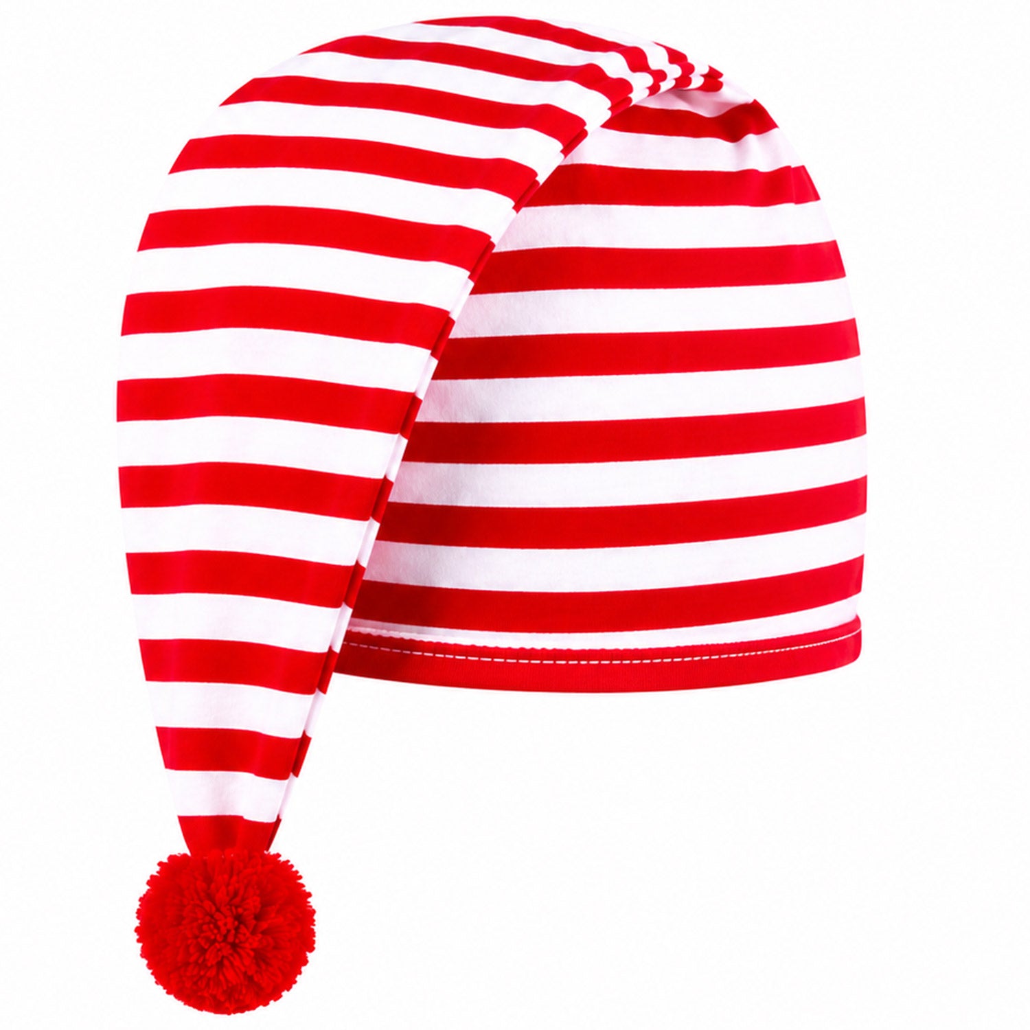 das-kost-mland-schlafm-tze-kinder-bommel-baumwolle-rot-wei image 2