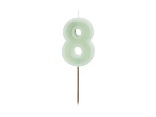 das-kost-mland-dekorationen-zahlenkerze-8-gr-n-6cm-geburtstag image 1