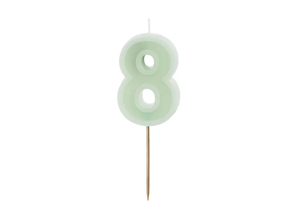 das-kost-mland-dekorationen-zahlenkerze-8-gr-n-6cm-geburtstag image 1