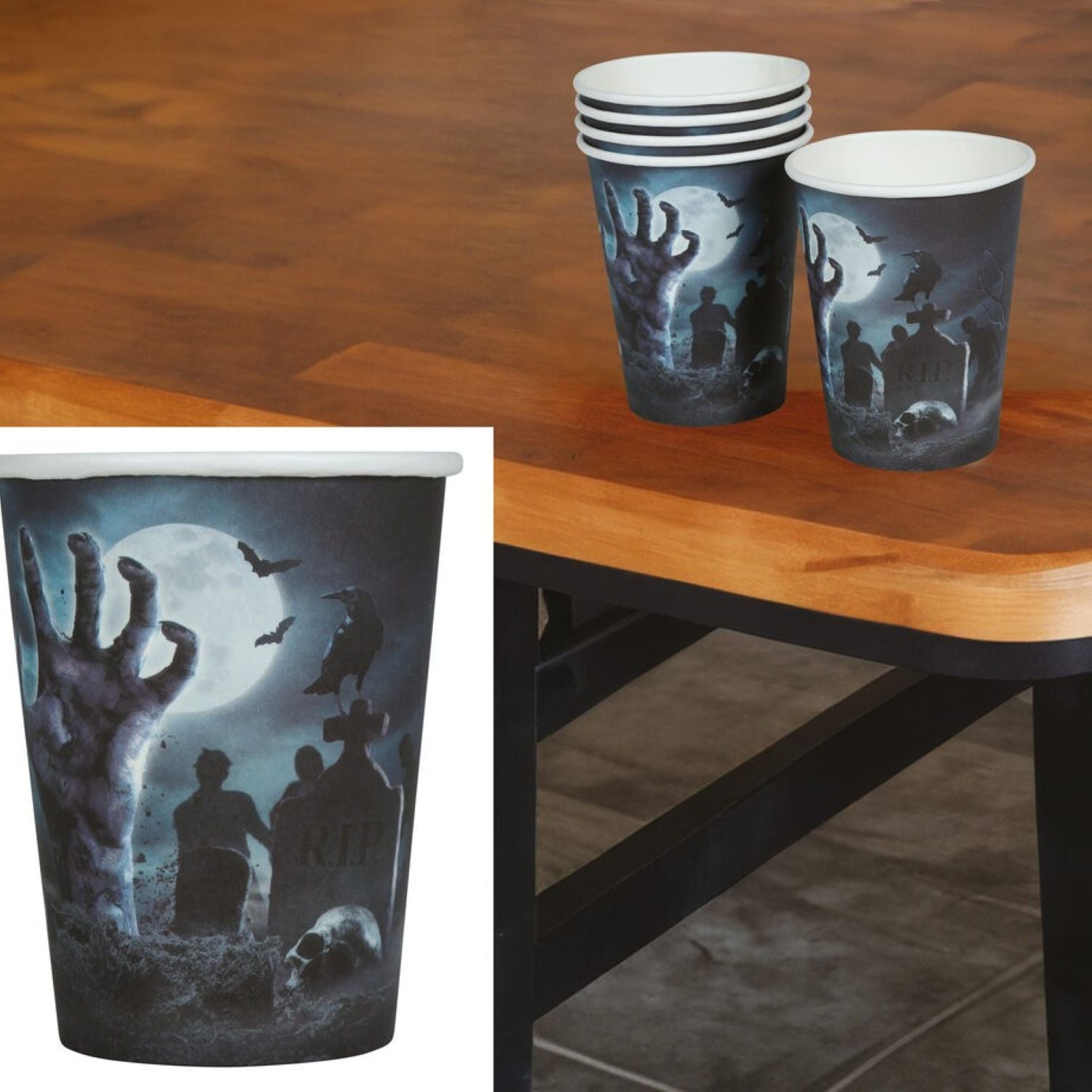 das-kost-mland-dekorationen-pappbecher-friedhof-240ml-6stk-halloween image 2