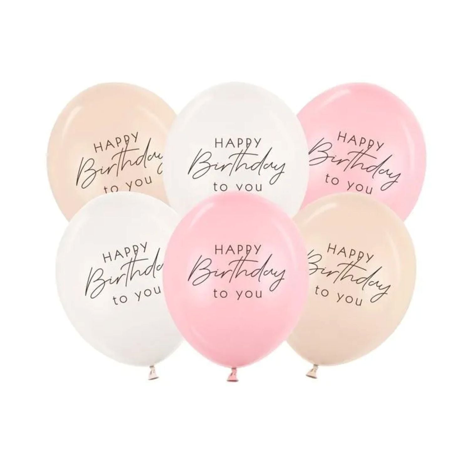 das-kost-mland-deko-luftballon-happy-birthday-30-cm-rosa-mix-6-stk image 1
