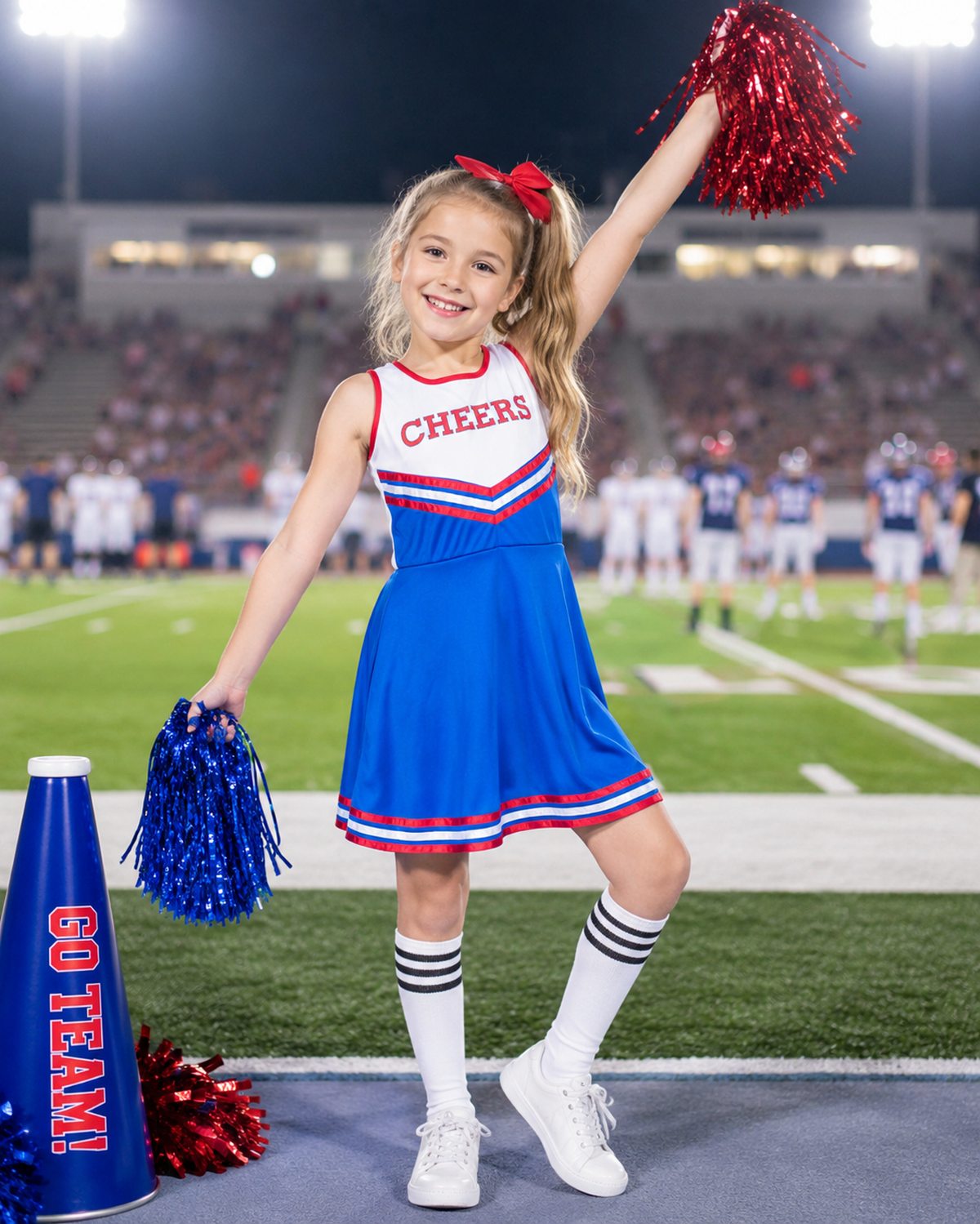 das-kost-mland-m-dchen-usa-cheerleader-kleid-kost-m-blau image 4