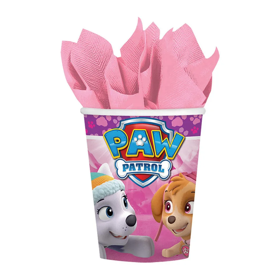 pink-paw-patrol-trinkbecher-8-stk-266-ml-partybecher-m-dchen image 1