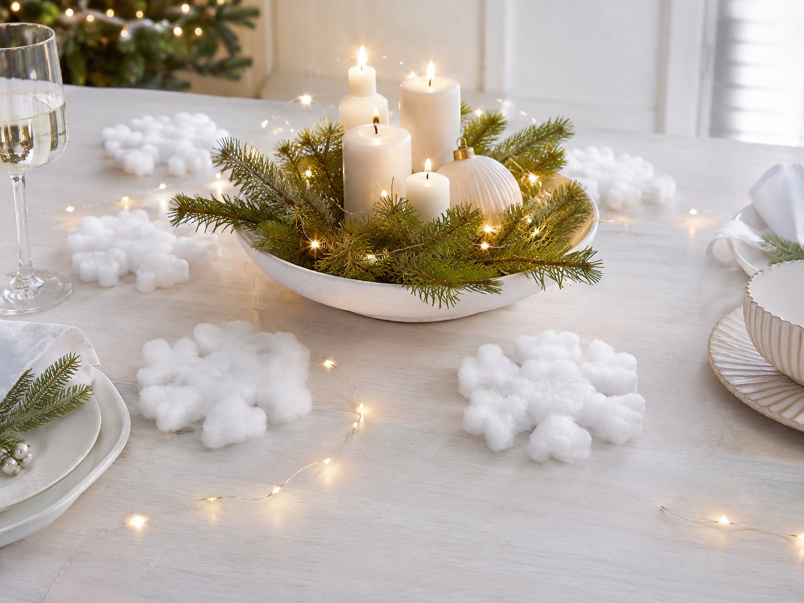 das-kost-mland-schneeflocken-schneewatte-4er-set-wei-11x2-cm image 2