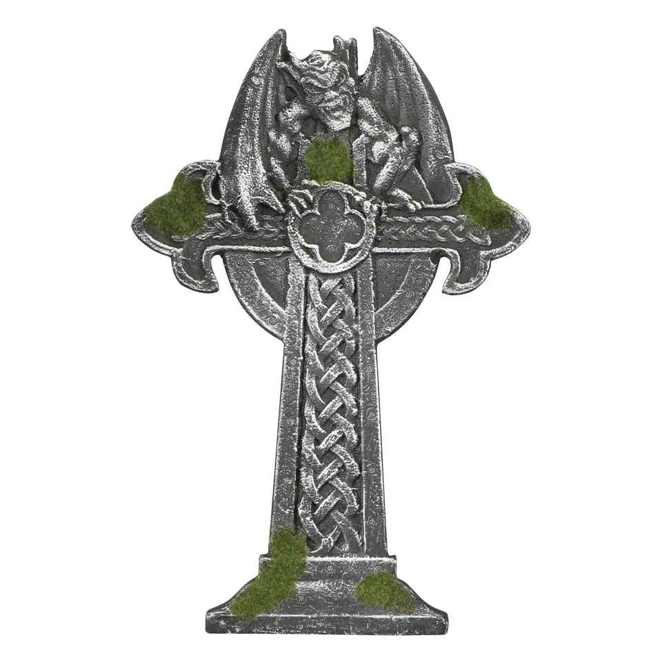 das-kost-mland-dekorationen-grabstein-kreuz-teufel-deko-grau-55-cm image 1