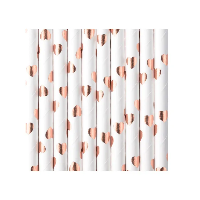 das-kost-mland-strohhalm-papier-stripes-rosegold-10-stk-195mm image 1