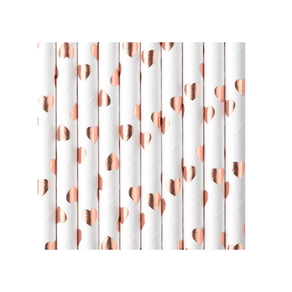 das-kost-mland-strohhalm-papier-stripes-rosegold-10-stk-195mm image 1