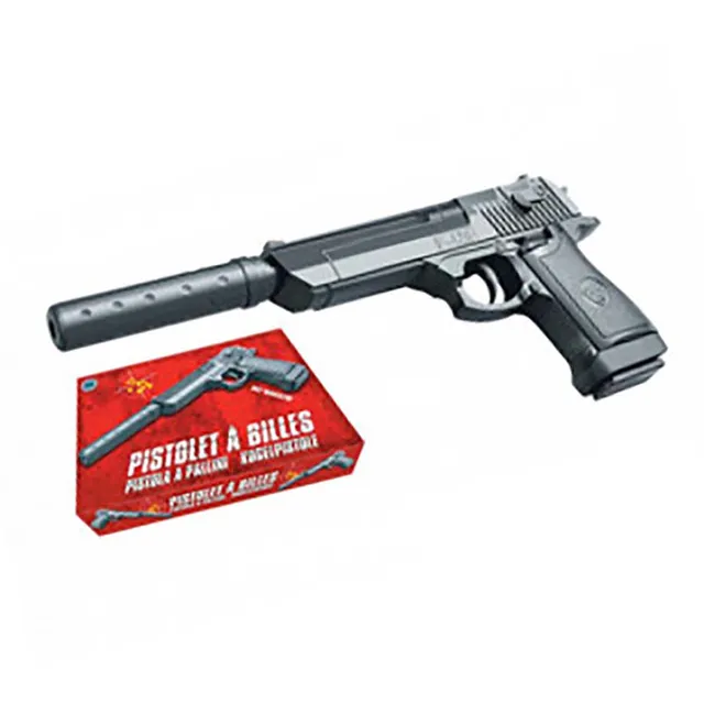 kugelpistole-spielzeugpistole-mit-schalld-mpfer-22-cm image 1