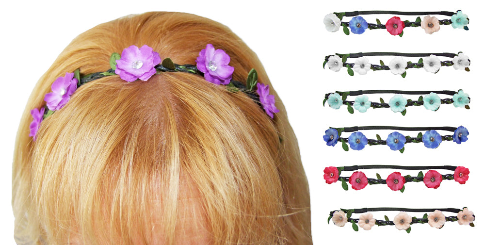 das-kost-mland-accessoires-blumen-haarband-apricot-mit-schmucksteinen image 2