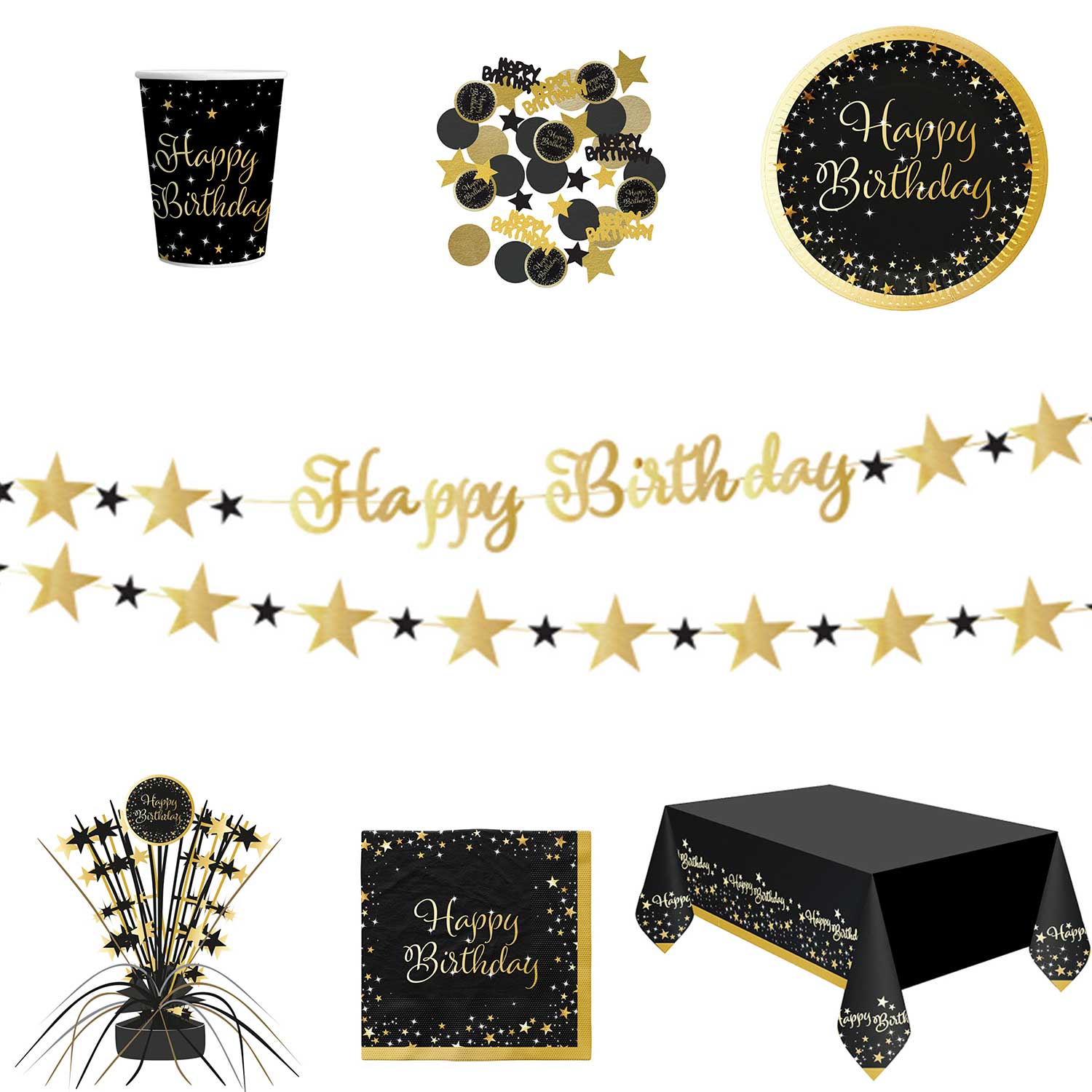 das-kost-mland-starlight-birthday-partydeko-6-deko-spiralen-schwarz-gold image 1