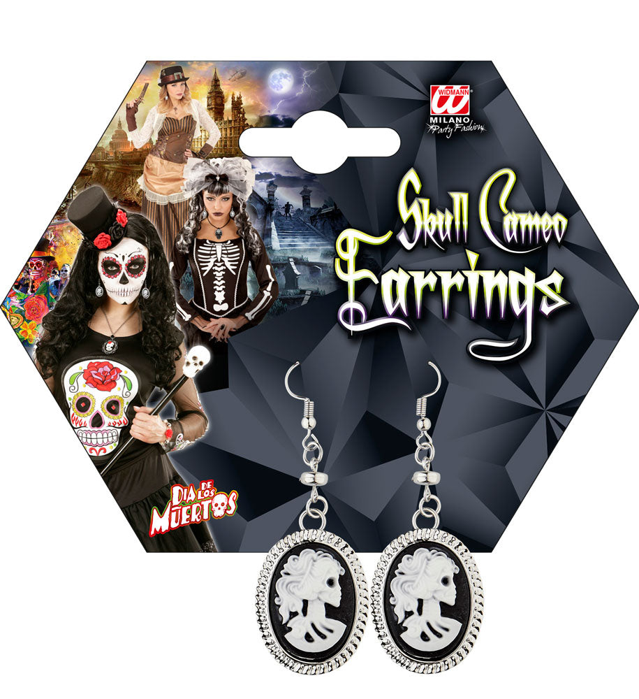 das-kost-mland-accessoires-01783-kamee-totenkopf-ohrringe-schwarz-wei image 2