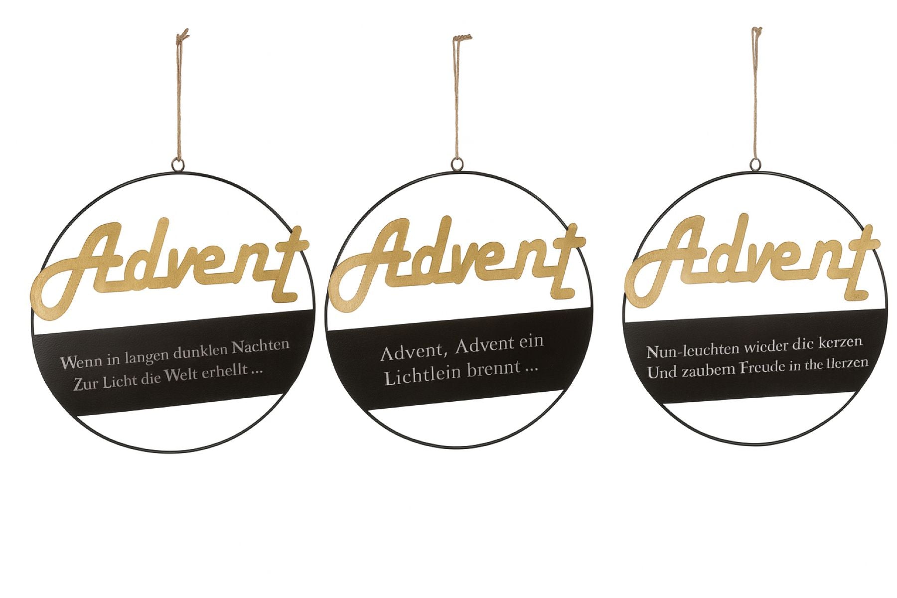 dekoring-advent-35-cm-schwarz-gold-mit-spr-chen image 1