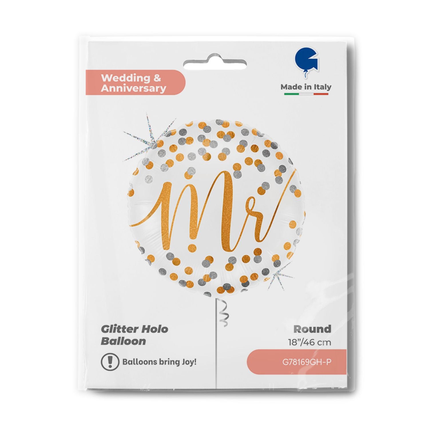 das-kost-mland-mr-folienballon-konfetti-holo-46cm-18-deko image 2
