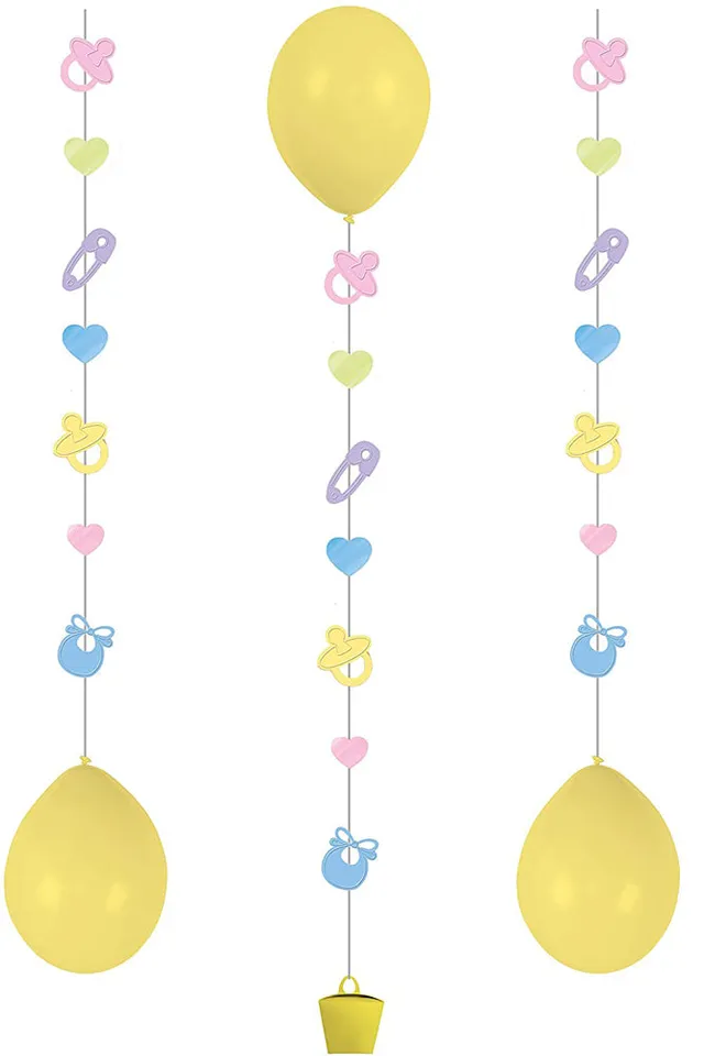 das-kost-mland-dekorationen-ballon-anh-nger-baby-3-st-ck-gelb image 1