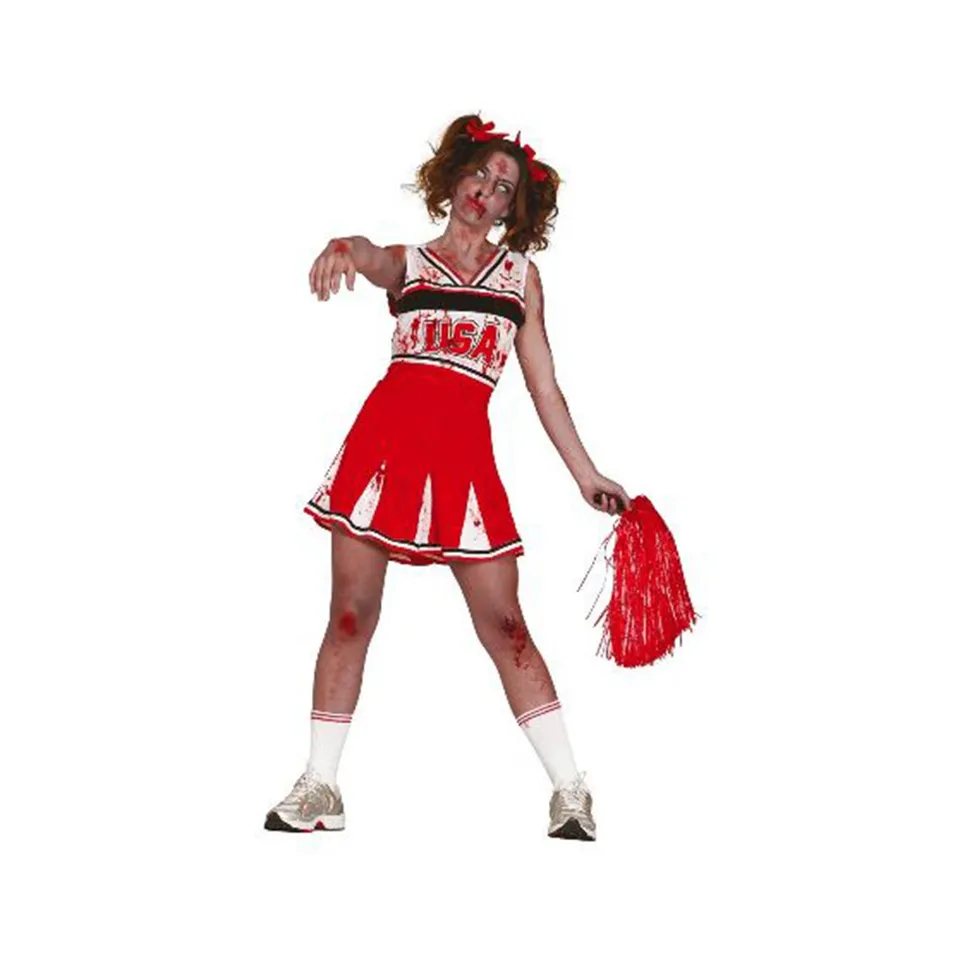 das-kost-mland-lady-zombie-cheerleader-kleid-gr-m-rot-wei image 1