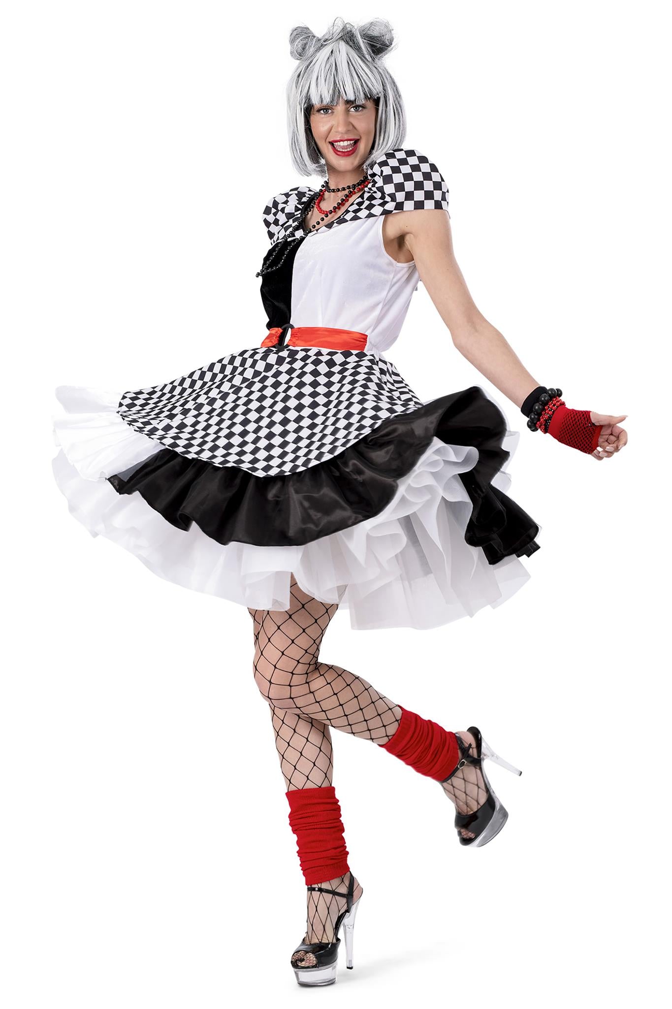 das-kost-mland-damen-clown-kost-m-karierte-suzanna-kleid-gr-36-38 image 2