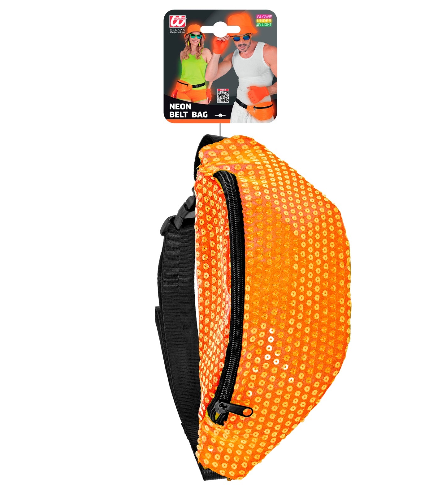 das-kost-mland-neon-bauchtasche-pailletten-orange-g-rteltasche image 2