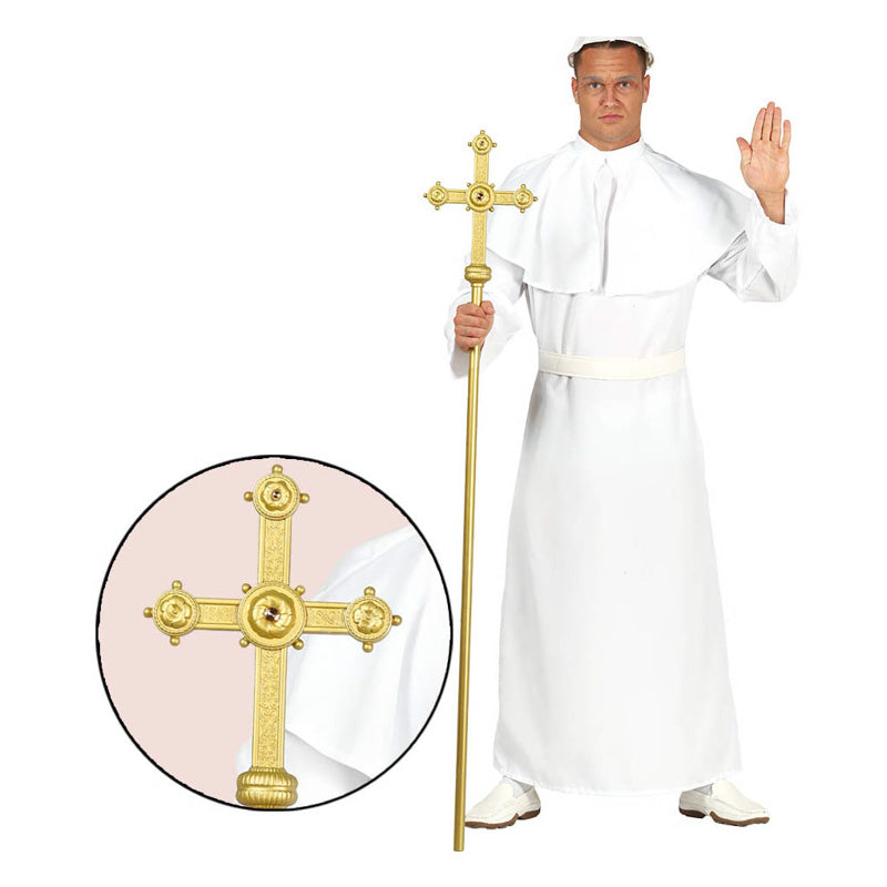 das-kost-mland-accessoires-stab-erzbischof-150-cm-bischofsstab-gold image 1