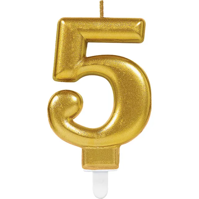 das-kost-mland-zahlenkerze-5-sparkling-celebrations-gold image 1