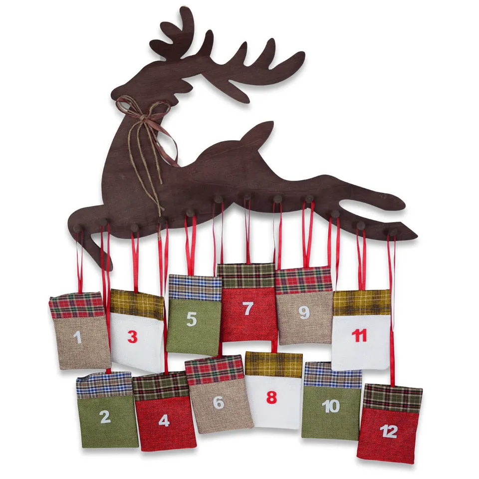 riffelmacher-19608-adventskalender-hirsch-24-s-ckchen-holz-70x75cm image 1