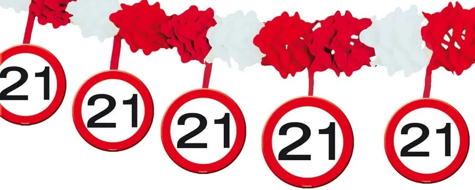 das-kost-mland-girlande-verkehrsschild-21-geburtstag-deko image 1