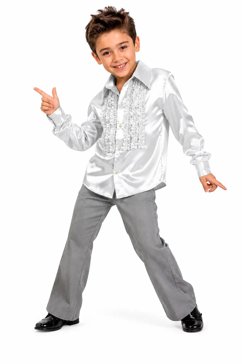 das-kost-mland-johnny-r-schenhemd-kinder-silber-satin image 1