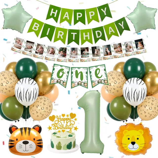 heitoyi-wild-one-deko-1-geburtstag-gr-n-safari-set image 1