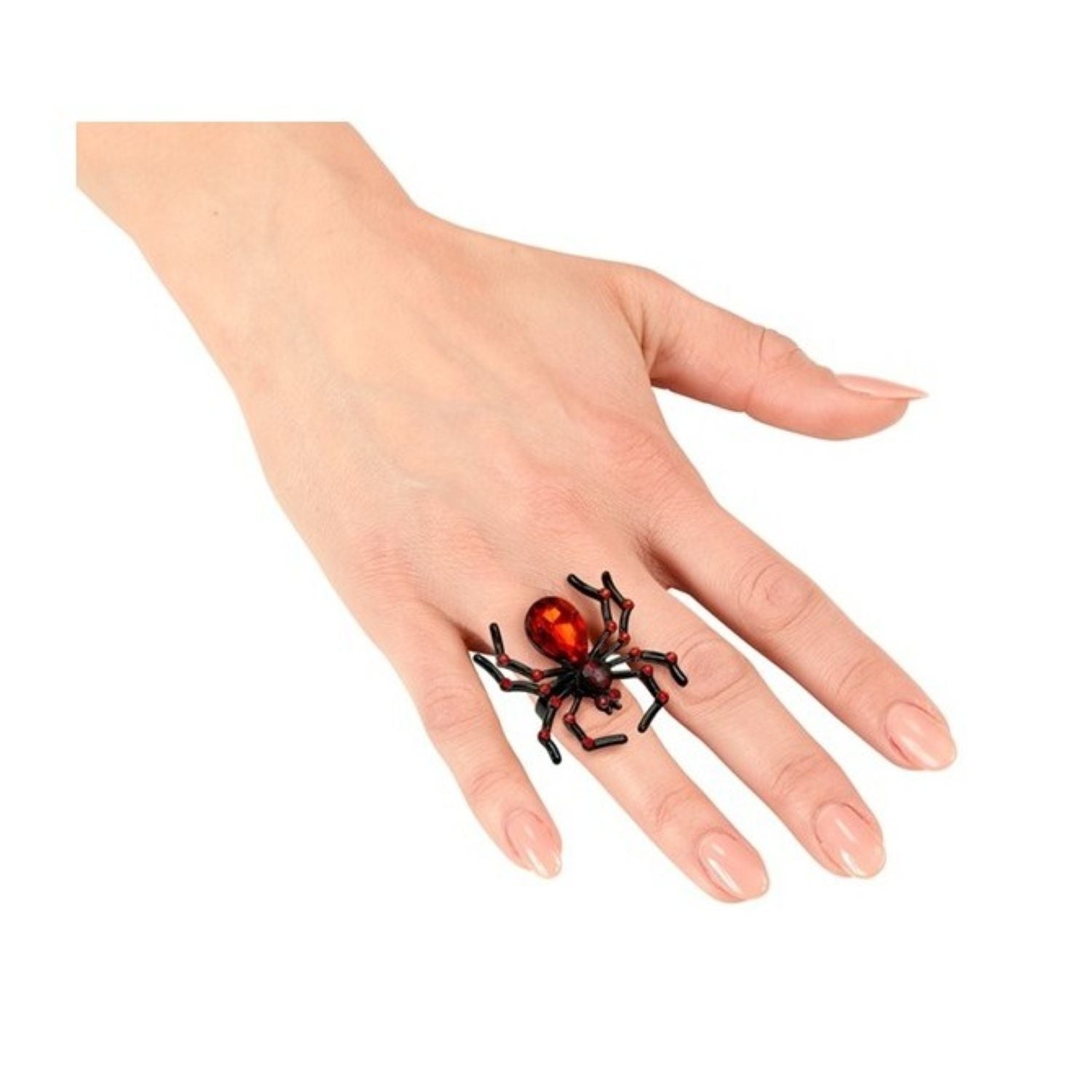 das-kost-mland-spinnenring-edelstein-ring-schwarz-rot image 2