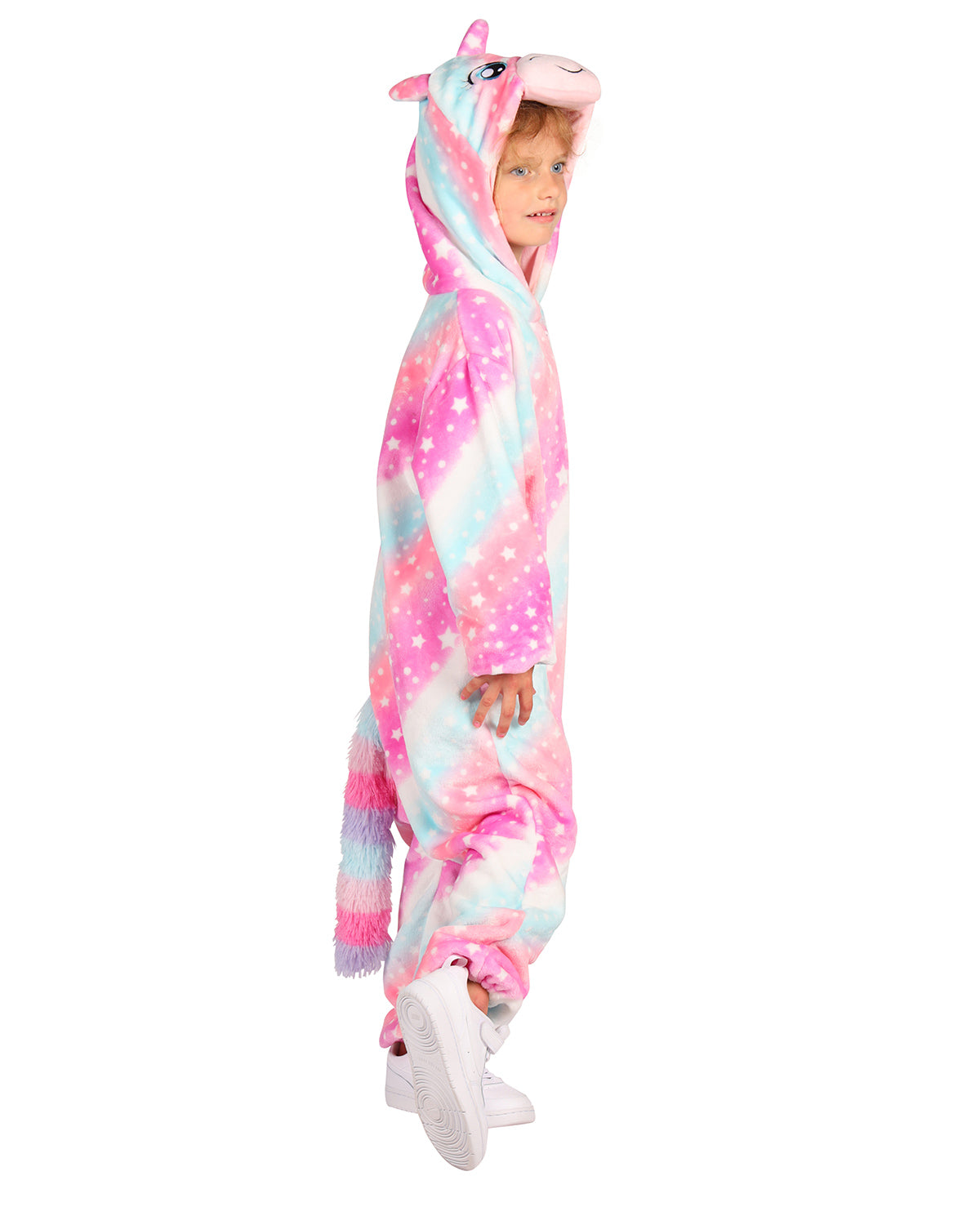 das-kost-mland-einhorn-overall-kinderkost-m-mehrfarbig-kapuze image 2