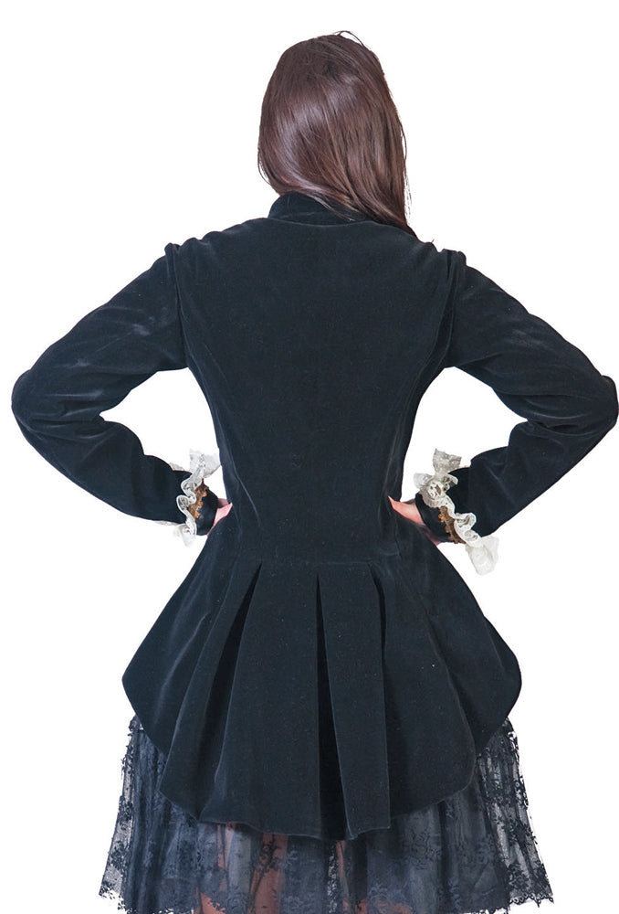 das-kost-mland-r-schen-jacke-schwarz-wei-samt-jackett-gr-36-38 image 2