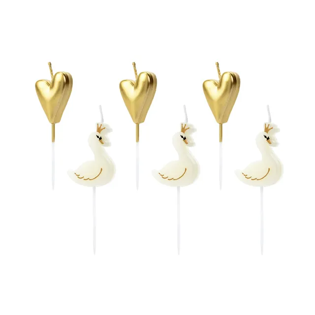 das-kost-mland-dekorationen-geburtstagskerzen-lovely-swan-6stk-3-5cm image 1