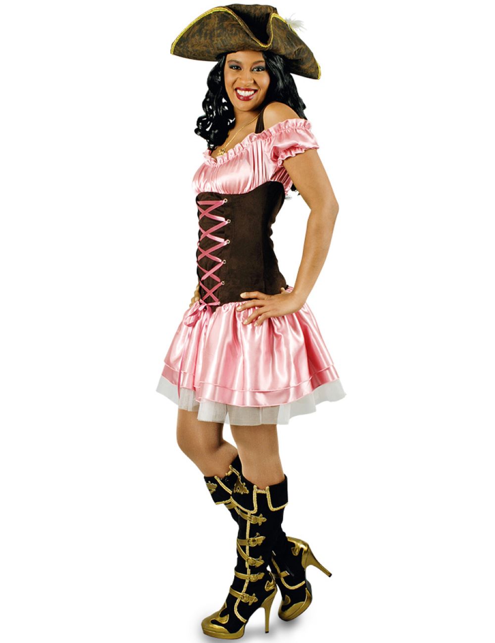 das-kost-mland-damen-piratin-kost-m-bonny-anne-pink-braun image 2