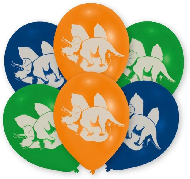 das-kost-mland-dinosaurier-latexballons-27-5-cm-6-st-ck-bunt image 1