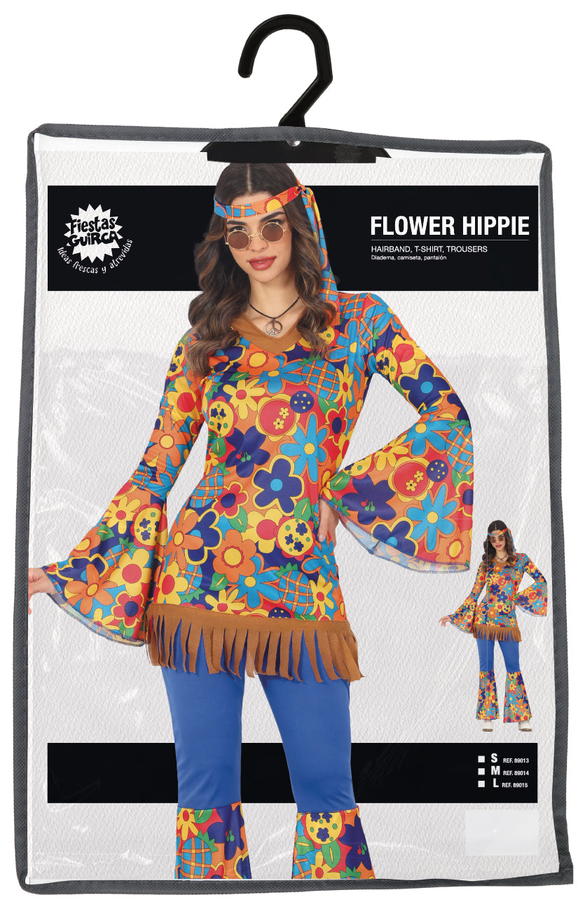 das-kost-mland-damen-70er-hippie-flower-kost-m-3-tlg-gr-s image 3