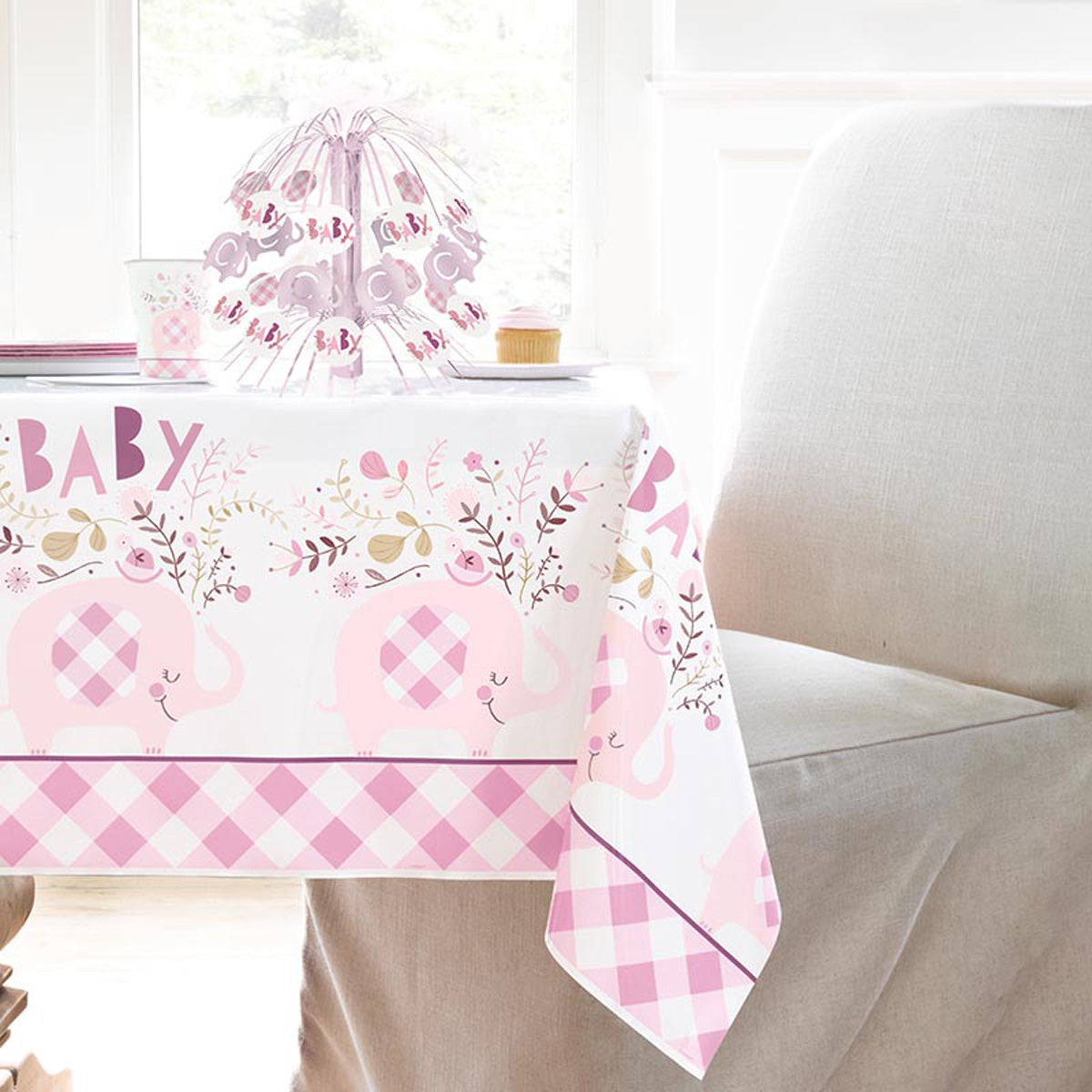 das-kost-mland-elefant-floral-tischdecke-pvc-pink-137x213-cm image 3