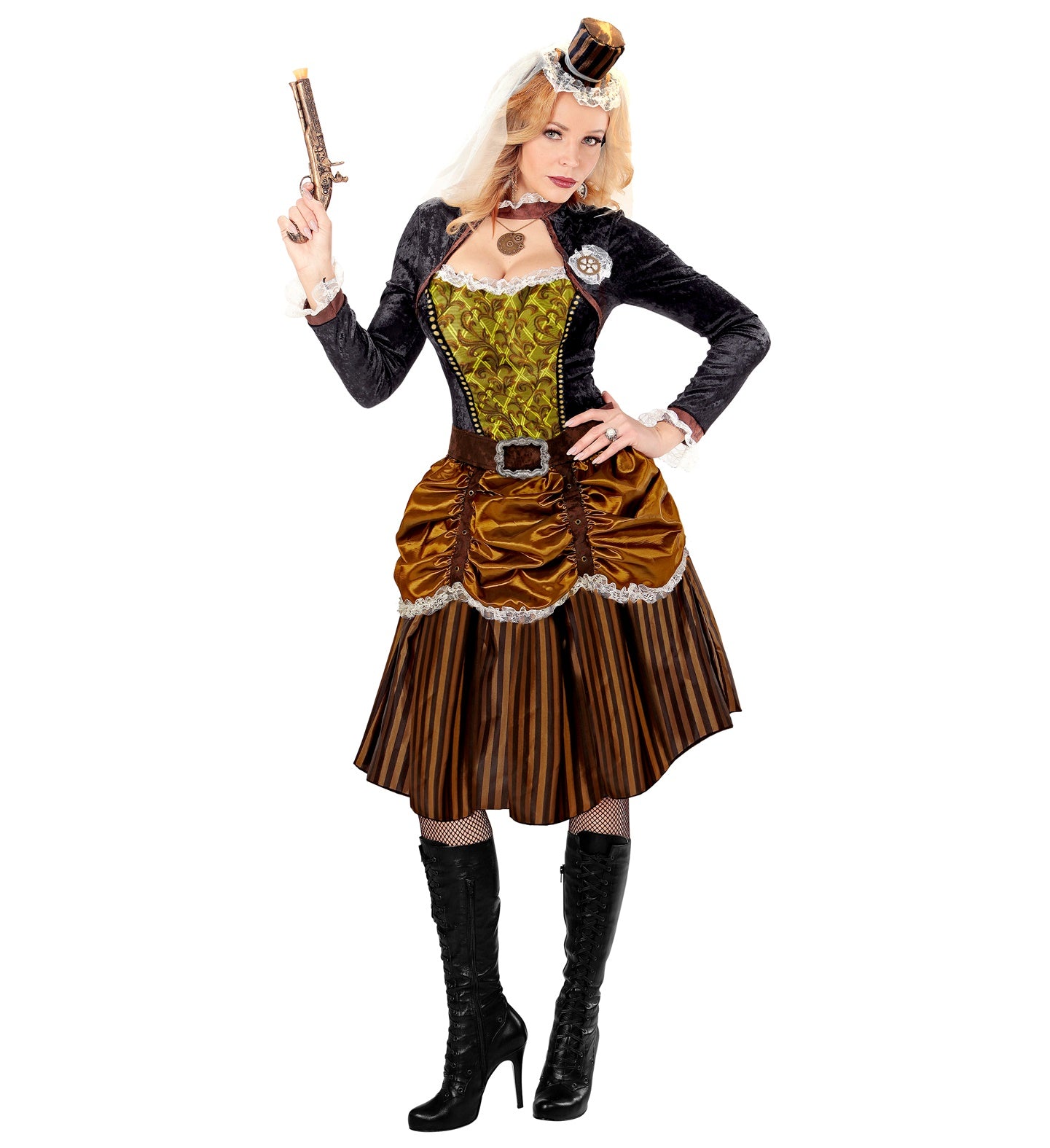 das-kost-mland-steampunk-lady-honoria-kost-m-damen-kleid-hut image 1