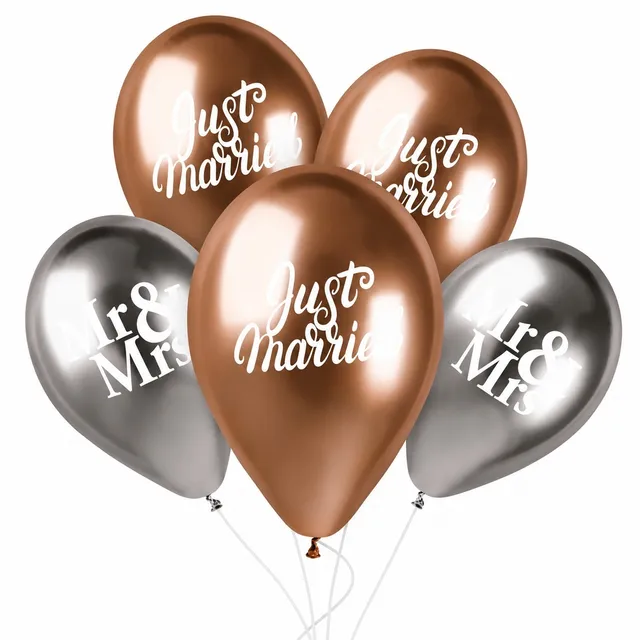 das-kost-mland-mr-mrs-latexballon-33cm-5-st-ck-ros-gold image 1
