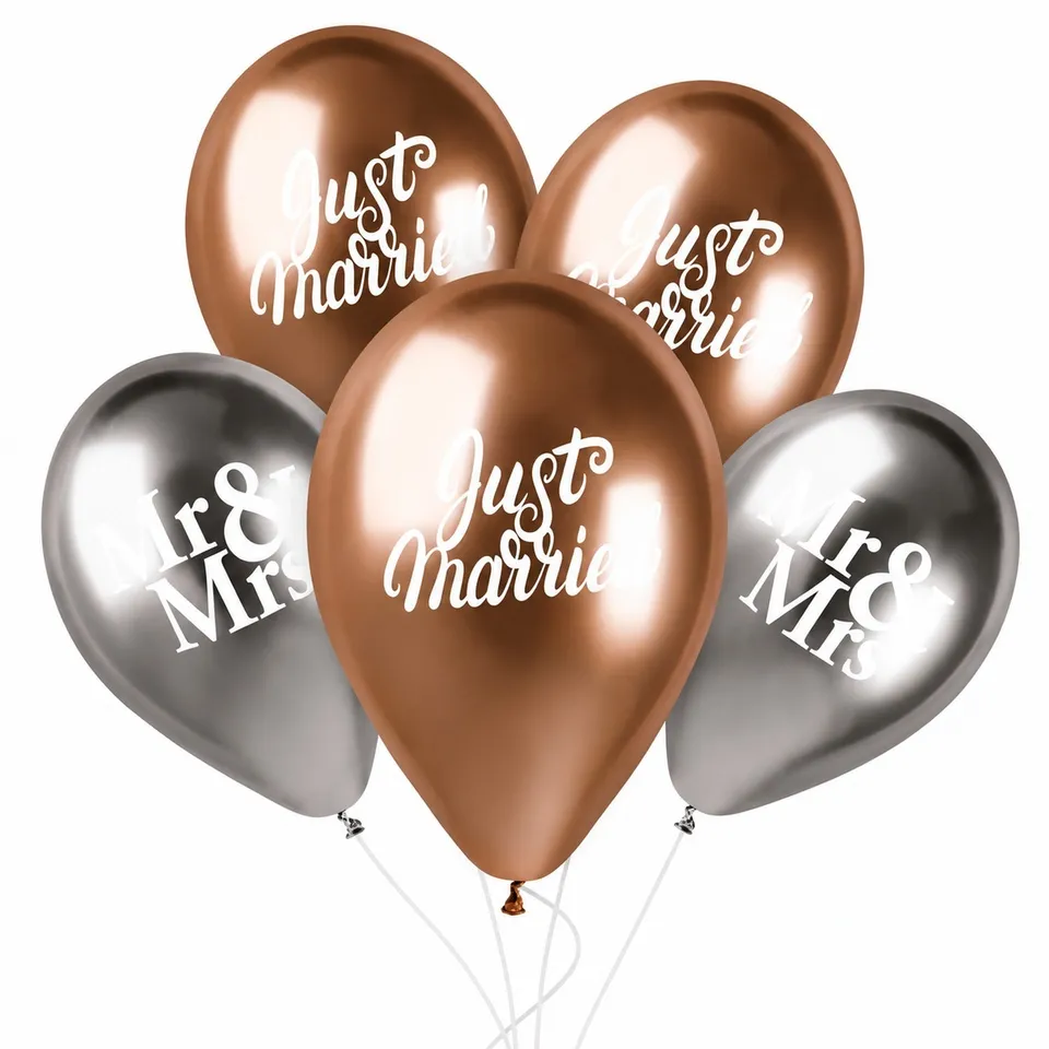 das-kost-mland-mr-mrs-latexballon-33cm-5-st-ck-ros-gold image 1