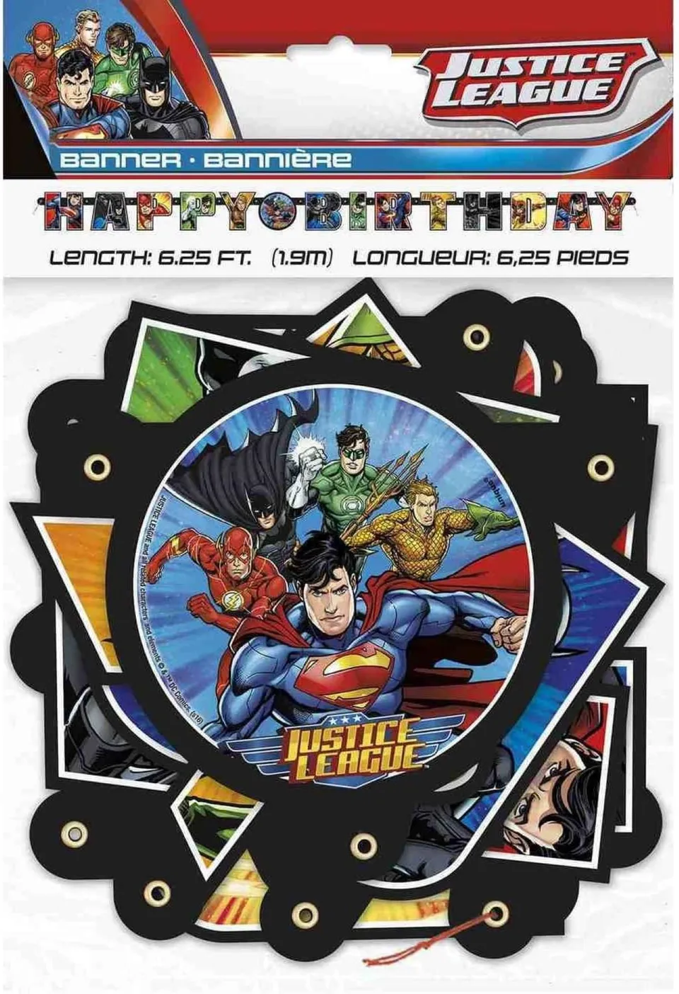 justice-league-happy-birthday-buchstabengirlande-190cm-geburtstagsdeko image 1