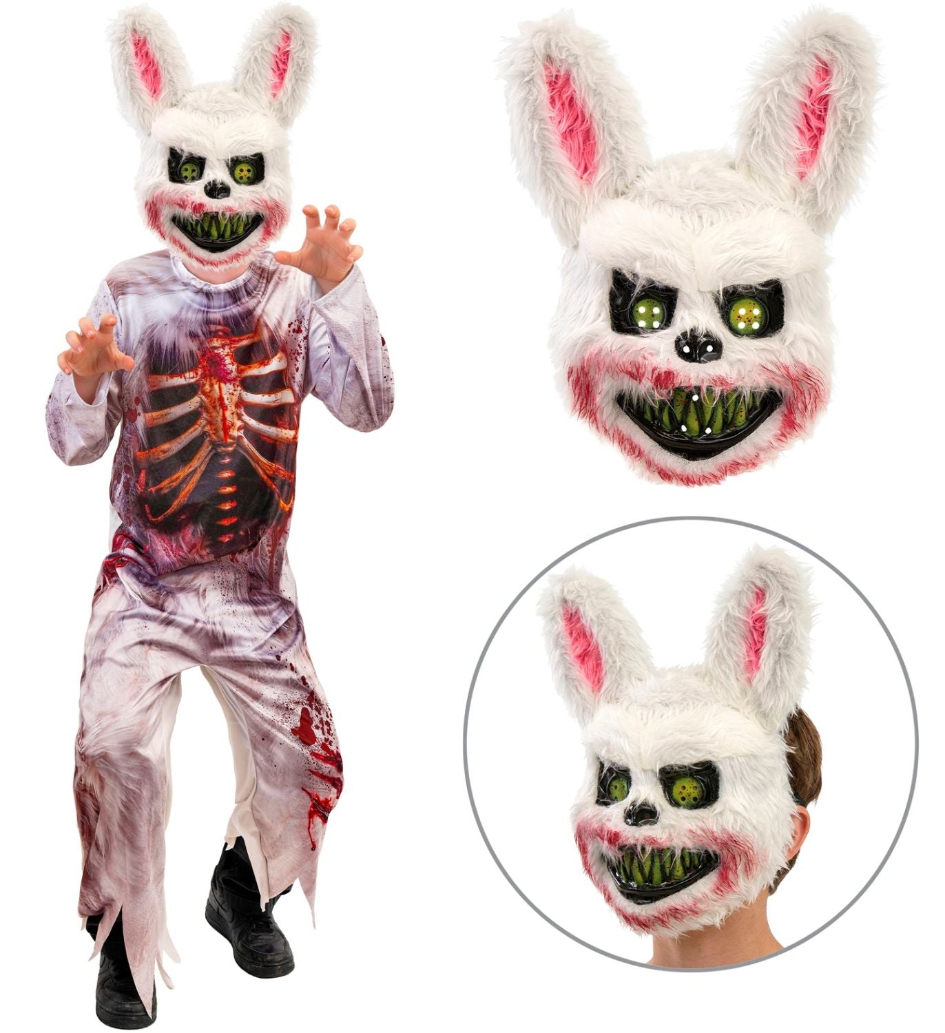 das-kost-mland-m-dchen-zombie-bunny-kost-m-overall-maske image 3