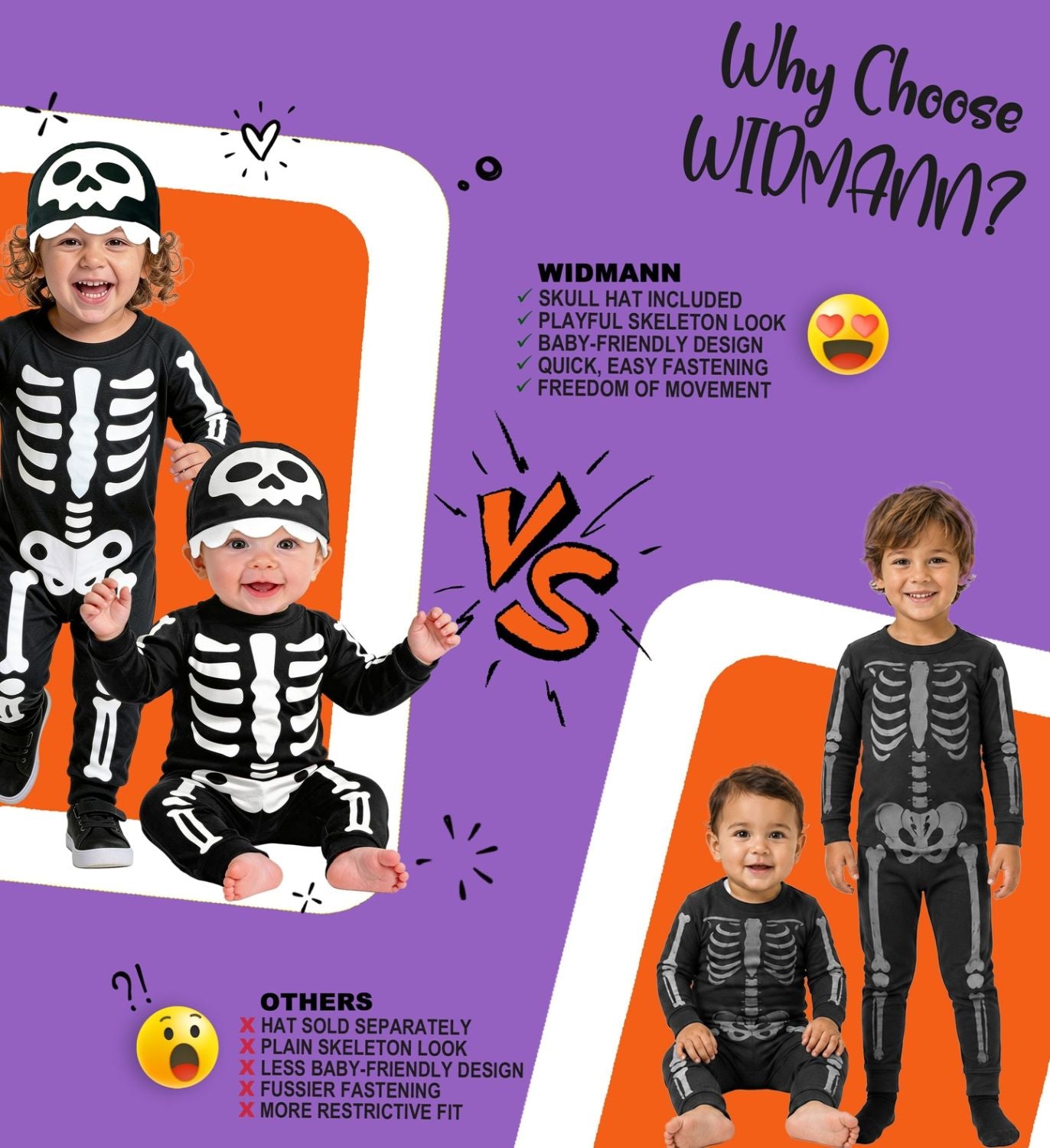 das-kost-mland-kleines-skelett-babykost-m-schwarz-wei image 3