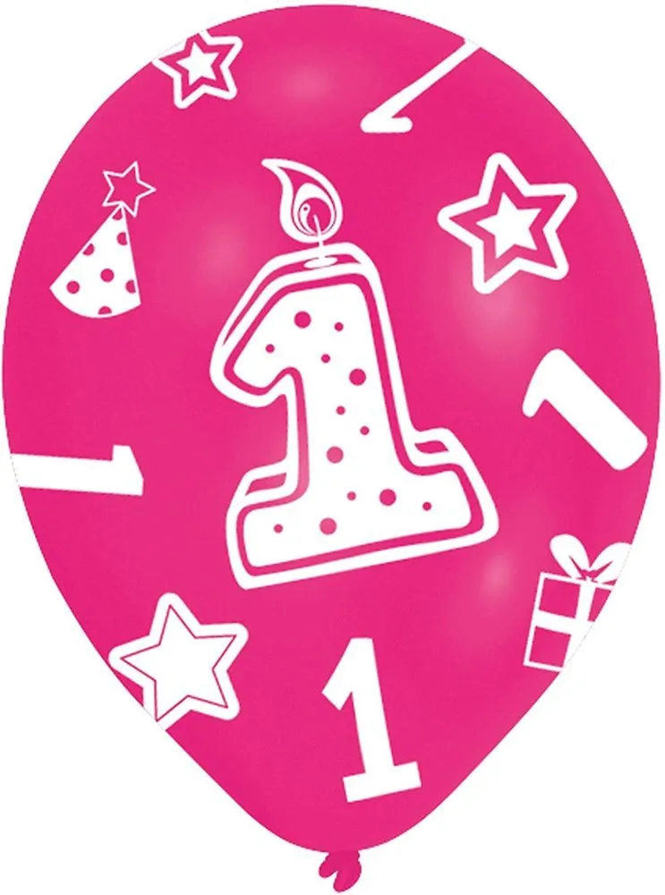 das-kost-mland-dekorationen-1-geburtstag-luftballons-pink-6-st-ck image 1