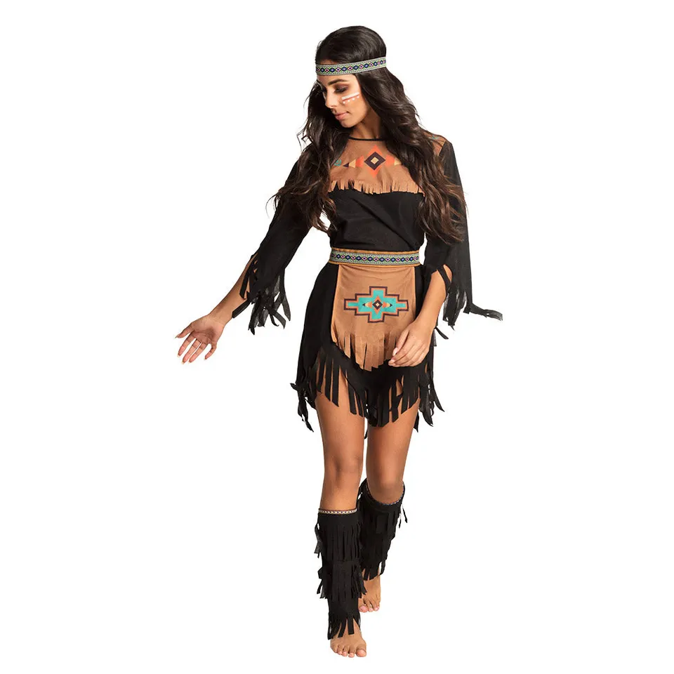 das-kost-mland-indianerin-she-wolf-damen-kost-m-braun-gr-36-42 image 1