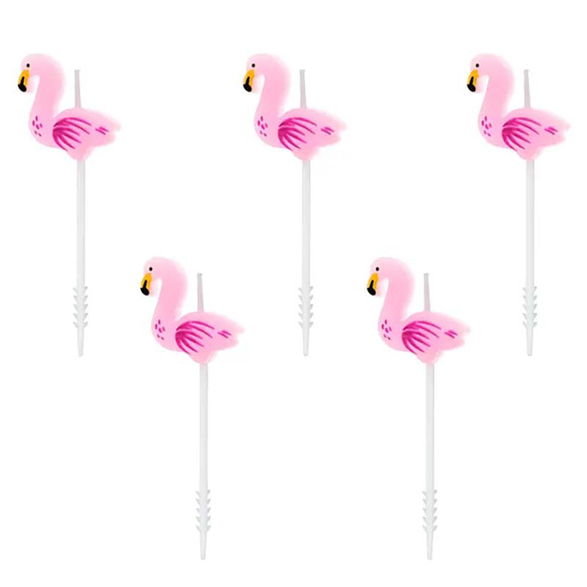 das-kost-mland-flamingo-kerzen-rosa-3-cm-kuchendeko image 1