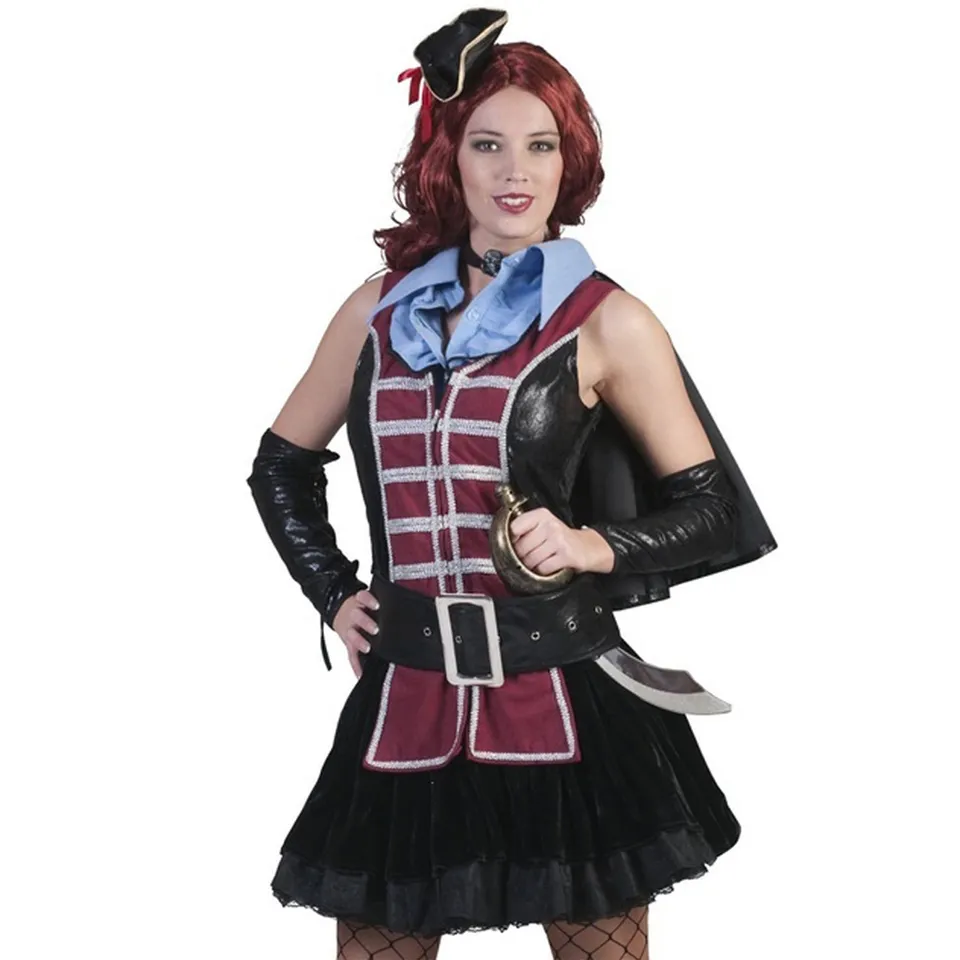 das-kost-mland-scarlett-piratin-kost-m-damen-schwarz-rot image 1