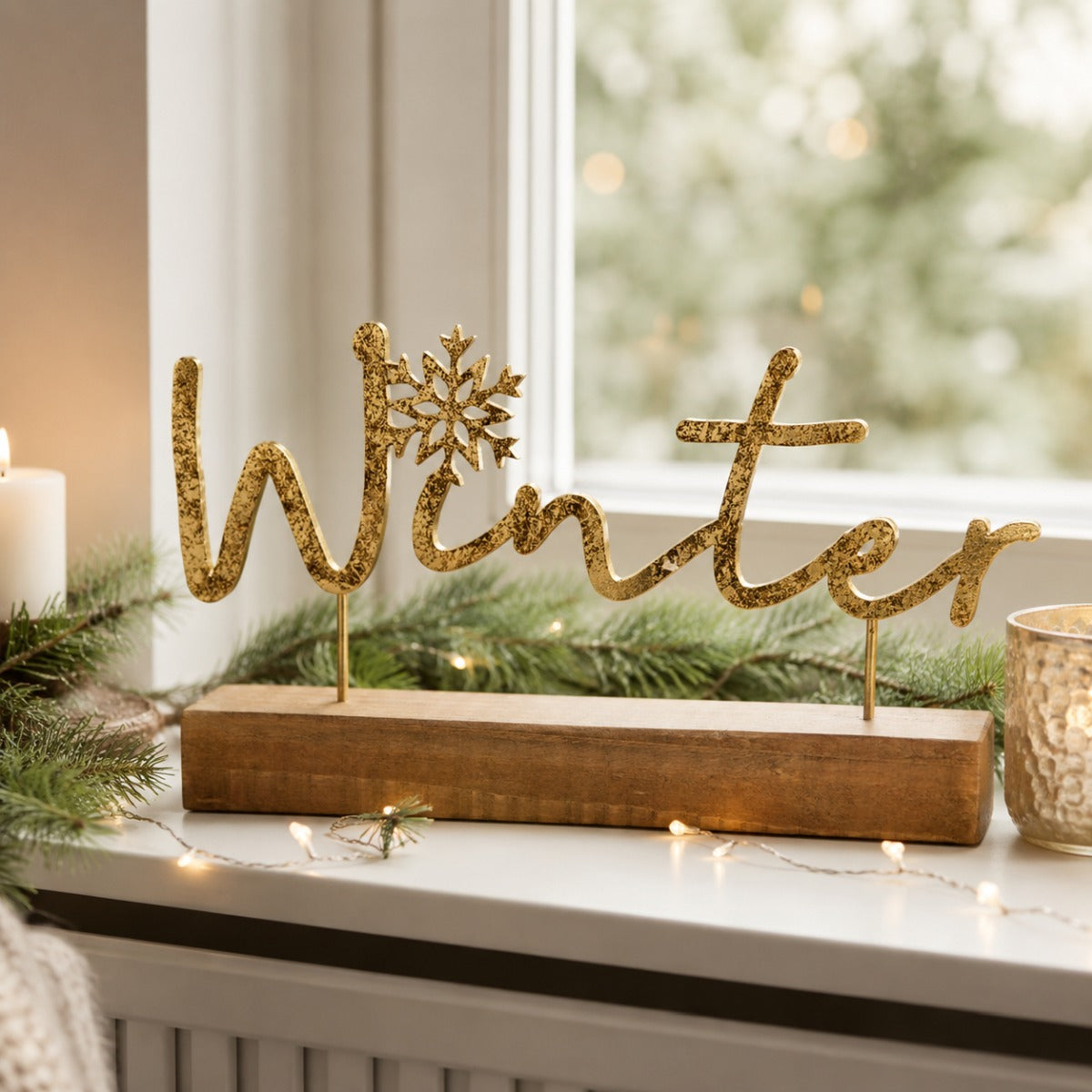 riffelmacher-winter-schriftzug-holzsockel-29-cm-gold-deko image 2