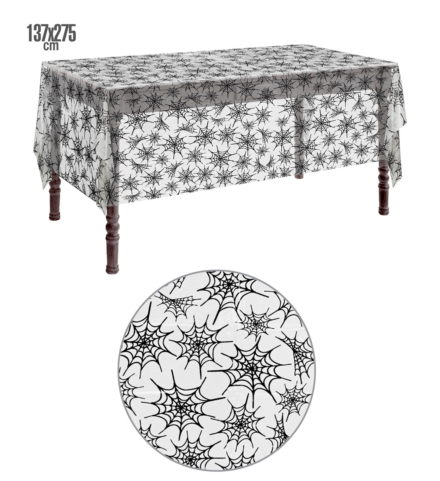 das-kost-mland-dekorationen-spinnennetz-tischdecke-schwarz-137x275cm image 2
