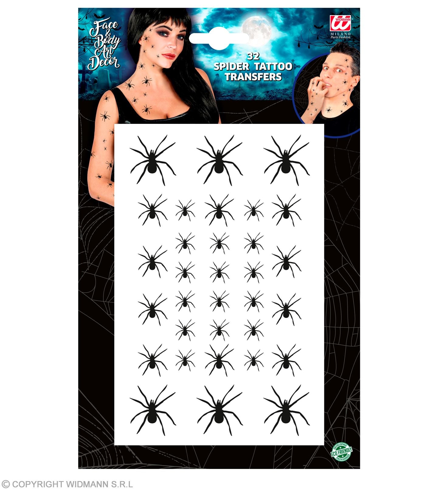 das-kost-mland-accessoires-spinnen-tattoos-32-st-ck-schwarz image 2